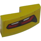 LEGO Gelb Steigung 1 x 2 Gebogen mit Corvette Taillight Muster Model Recht Seite Aufkleber (11477)