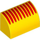 LEGO Yellow Slope 1 x 2 Curved with Red Lines (37352 / 102471)