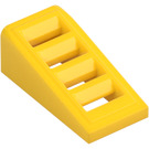 LEGO Amarillo Con pendiente 1 x 2 x 0.7 (18°) con Rejilla (61409)