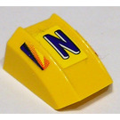 LEGO Jaune Pente 1 x 2 x 2 Incurvé avec Nesquik Stickers (30602)