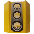 LEGO Żółty Nachylenie 1 x 2 x 2 Zakrzywiony z Trzy Headlights (30602 / 48596)