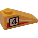 LEGO Yellow Slope 1 x 3 (25°) with "4" (Right) Sticker (4286)