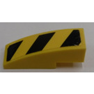 LEGO Yellow Slope 1 x 3 Curved with Danger Stripes (Left) Sticker (50950)