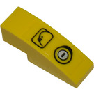 LEGO Yellow Slope 1 x 3 Curved with Gas Nozzle, Filler Cap Sticker (50950)