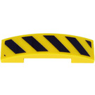 LEGO Yellow Slope 1 x 4 Curved Double with Danger Stripes Sticker (93273)