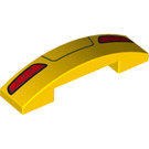 LEGO Giallo Pendenza 1 x 4 Curvo Doppio con Rosso Coda Lights (33630 / 93273)