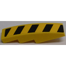 LEGO Yellow Slope 1 x 4 Curved with Black And Yellow Stripes Model Right Side Sticker (11153)