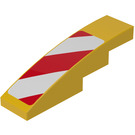 LEGO Yellow Slope 1 x 4 Curved with danger stripes 7746 (Right) Sticker (11153)
