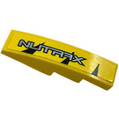 LEGO Geel Helling 1 x 4 Gebogen met "NUTRAX" (Rechtsaf) Sticker (11153)