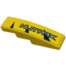 LEGO Yellow Slope 1 x 4 Curved with "NUTRAX" text (Left) Sticker (11153)