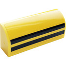 LEGO Yellow Slope 1 x 4 Curved with Stripes Sticker (6191)