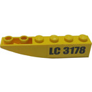LEGO Yellow Slope 1 x 6 Curved Inverted with Black 'LC 3178' Model Right Side Sticker (41763)