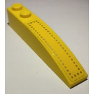 LEGO Jaune Pente 1 x 6 Incurvé avec Argent Dots Autocollant (35164)