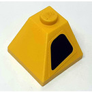 LEGO Geel Helling 2 x 2 (45°) Hoek met Intake Aan Geel Background Rechtsaf Sticker (3045)