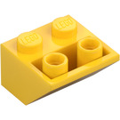 LEGO Geel Helling 2 x 2 (45°) Omgekeerd met platte afstandsring eronder (3660)