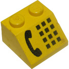 LEGO Žlutá Sklon 2 x 2 (45°) s Černá Phone (3039)