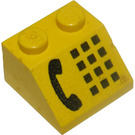 LEGO Geel Helling 2 x 2 (45°) met Zwart Phone (3039)