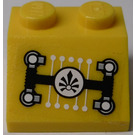 LEGO Gelb Steigung 2 x 2 (45°) mit Control Panel mit Circular Chima Logo Aufkleber (3039)