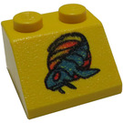 LEGO Gelb Steigung 2 x 2 (45°) mit Naboo Blau Fisch (3039)