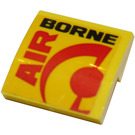 LEGO Jaune Pente 2 x 2 Incurvé avec Air Borne Autocollant (15068)