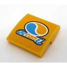 LEGO Geel Helling 2 x 2 Gebogen met Blauw en Geel logo Octan en 'Octan E' Sticker (15068)