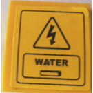 LEGO Yellow Slope 2 x 2 Curved with Water Sticker (15068)