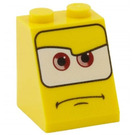 LEGO Yellow Slope 2 x 2 x 2 (65°) with Face with Brown Eyes with Bottom Tube (3678 / 70302)