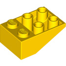 레고 노란색 경사 2 x 3 (25°) 거꾸로 스터드 사이 연결 없음 (3747)