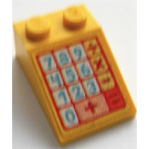 LEGO Yellow Slope 2 x 3 (25°) with Cash Register Sticker with Rough Surface (3298)