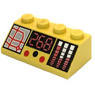 LEGO Amarillo Con pendiente 2 x 4 (45°) con Cash Register y 286 Patrón con superficie rugosa (3037 / 83405)