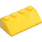 LEGO Geel Helling 2 x 4 (45°) met ruw oppervlak (3037)