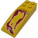 LEGO Yellow Slope 2 x 6 Curved with 'Personal Calibrator' / 'Tiger Charge' Sticker (44126)