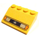 LEGO Yellow Slope 3 x 4 (25°) with Headlights and Black Lines Pattern (3297)