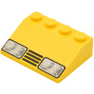 LEGO Gelb Steigung 3 x 4 (25°) mit Headlights & Gitter (3297)