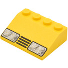 LEGO Yellow Slope 3 x 4 (25°) with Headlights & Grille (3297 / 48131)