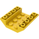 LEGO Geel Helling 4 x 4 (45°) Dubbele Omgekeerd met Open Midden (Geen gaten) (4854)