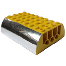 LEGO Geel Helling 6 x 8 x 2 Gebogen Dubbele met Chrome Zilver Zijkanten (45411 / 45697)