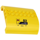 LEGO Yellow Slope 8 x 8 x 2 Curved Double with '03', 'CREW QUARTERS' Sticker (54095)