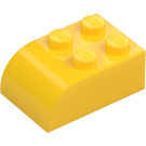 LEGO Gul Skråning Kloss 2 x 3 med Buet topp (6215)