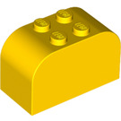 LEGO Yellow Slope Brick 2 x 4 x 2 Curved (4744)