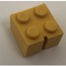 LEGO Yellow Slotted Brick 2 x 2 without Bottom Tubes, 1 slot