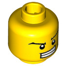 LEGO Gelb Raum Man Minifigure Kopf (Einbau-Vollbolzen) (3626 / 32636)