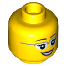 LEGO Gelb Raum Scientist Kopf mit Glasses (Einbau-Vollbolzen) (3626 / 21027)