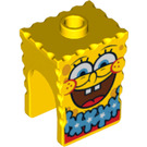 LEGO Jaune SpongeBob SquarePants Diriger avec Gros Smile et Bleu Fleurs (11850 / 99923)