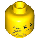 LEGO Yellow Stubble Trouble Emmet Minifigure Head (Recessed Solid Stud) (3626 / 57478)