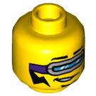 LEGO Yellow Stunt Rider Minifigure Head (Recessed Solid Stud) (3626 / 84558)