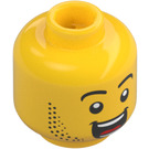 LEGO Gul Stuntz Sjåfør (Lightning) Minifigur Hode (Forsenket solid knott) (3626 / 77745)