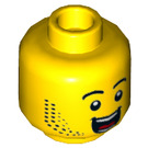 LEGO Gelb Stuntz Driver (Lightning) Minifigure Kopf (Einbau-Vollbolzen) (3626 / 77745)