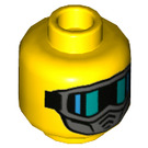 LEGO Yellow Stuntz Driver - Skull Torso Minifigure Head (Recessed Solid Stud) (3626 / 77740)