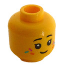 LEGO Gul Sugar Fairy Minifigur Huvud med Sprinkles på Cheeks (Infälld solid knopp) (3626)